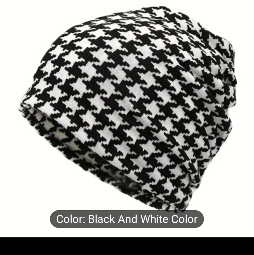 Herringbone beanie cap